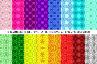 16 Seamless ThreeTone Circle Patterns for Branding and Graphics