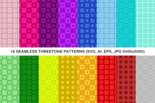 16 Seamless ThreeTone Square Patterns for Graphics and Branding