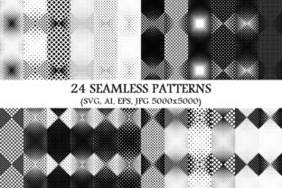 24 Seamless Haltone Square Patterns for Graphics and Patterns