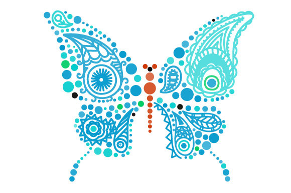 Butterfly Made of Paisley Patterns for Crafts