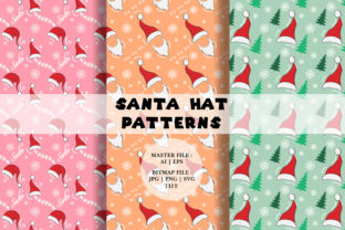 Cartoon Santa Hat Patterns for Branding and Marketing