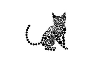 Cat Made of Paisley Patterns for Crafts
