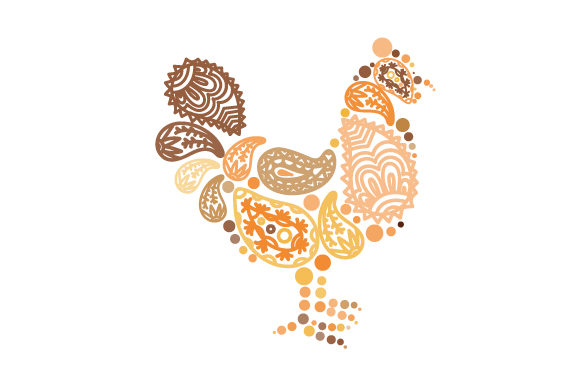 Chicken Made out of Paisley Patterns