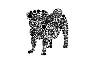 Dog Made of Paisley Patterns for Crafts