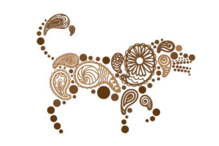 Dog Made out of Paisley Patterns for Crafts