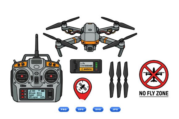 Drone Flight Control Graphics for Modern Branding