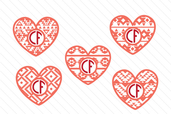 Heart Monogram Frame Set 2 for Crafts and Monogram Frames