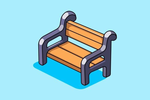 Isometric Park Bench Graphics for Crafters