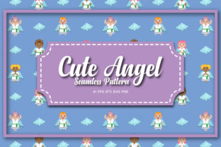 Seamless Patterns Cute Angel 20 for Branding and Design
