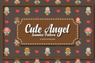 Seamless Patterns Cute Angel 21 for Graphics and Design