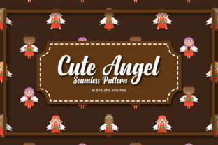 Seamless Patterns Cute Angel 22 for Creative Design