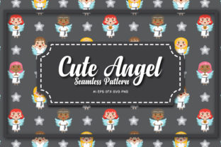 Seamless Patterns Cute Angel 23 for Creative Design Projects
