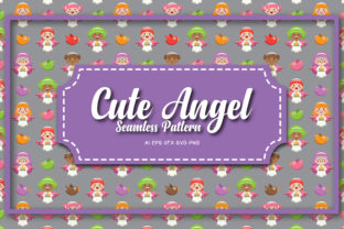 Seamless Patterns Cute Angel 3 for Website and Editorial Design