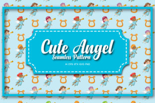 Seamless Patterns Cute Angel 6 for Local Business Branding