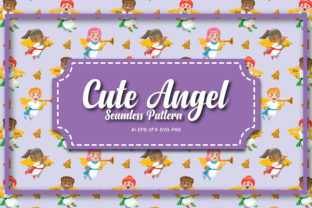 Seamless Patterns Cute Angel 7 for Graphics and Design