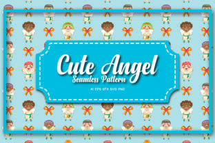 Seamless Patterns Cute Angel 8 for Graphic Design Projects