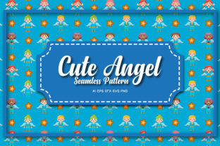 Seamless Patterns Cute Angel Graphics for Handmade Creations