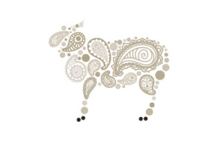 Sheep Made out of Paisley Patterns for Crafts and Design