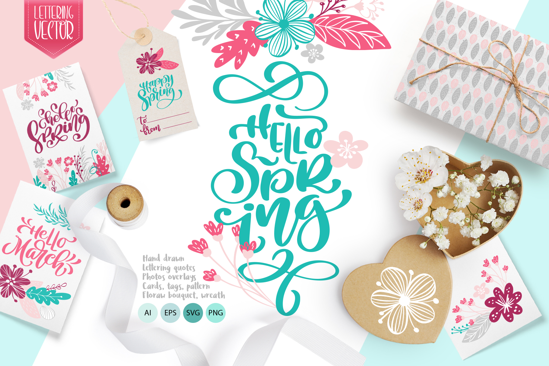 Spring Vector Lettering Floral Greeting Card Review