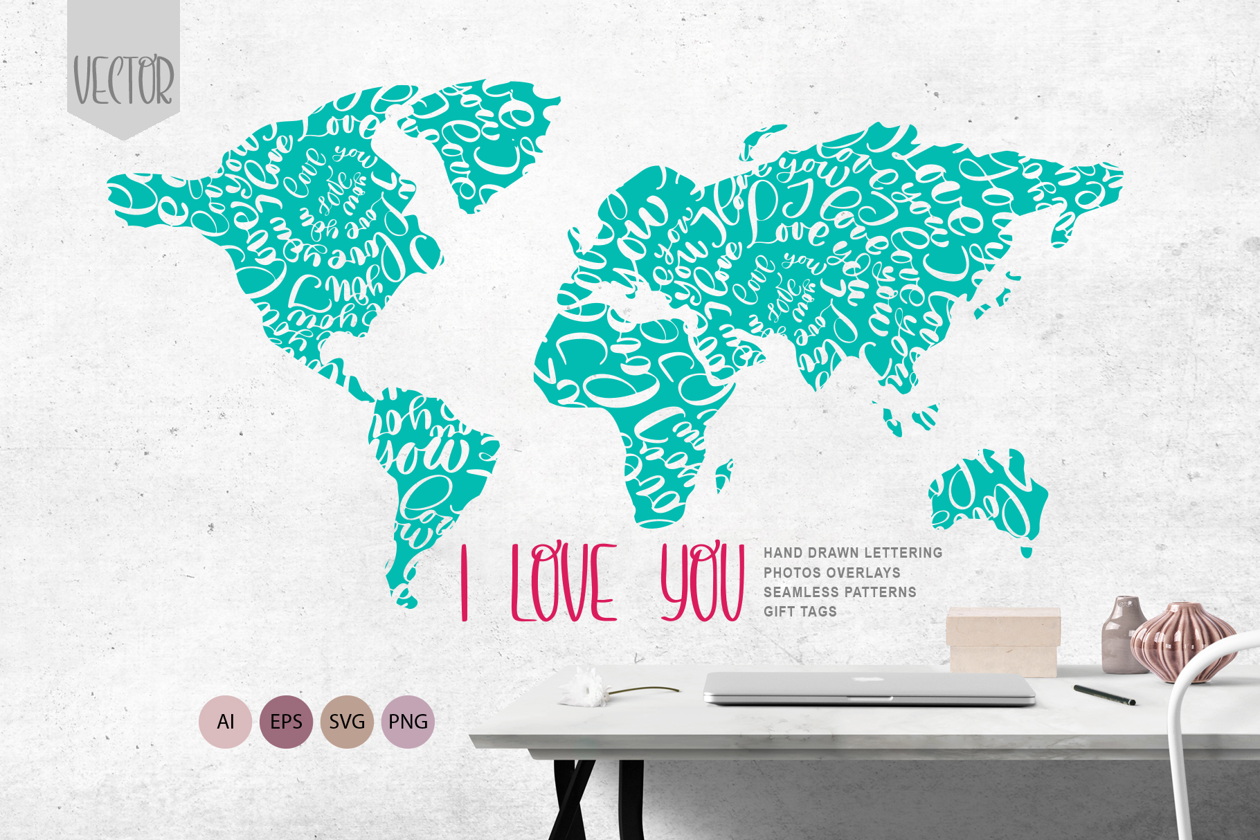 Valentine's Vector Photo Overlay Collection for Crafts and Graphics